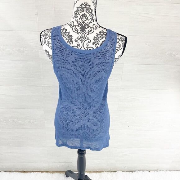 in Cashmere Mesh Netted Asymmetrical Tank Top - Picture 4 of 6